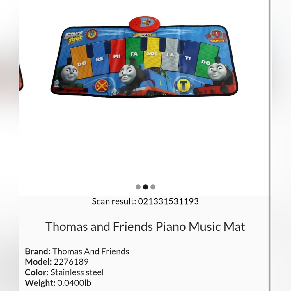 Thomas & Friends piano music mat